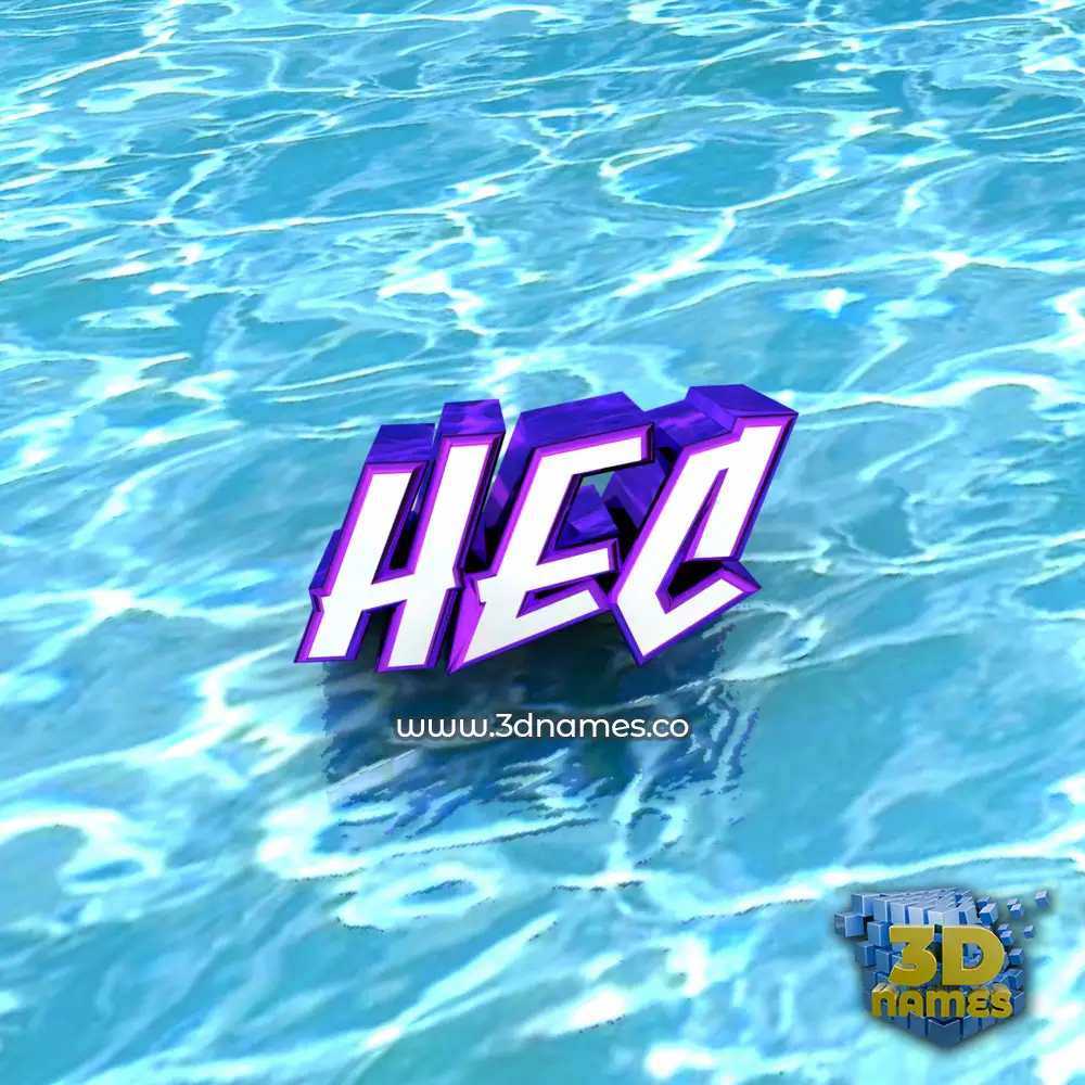 hec in Water style - 3D name wallpaper