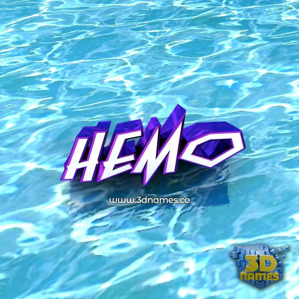 hemo in Water style - 3D name wallpaper