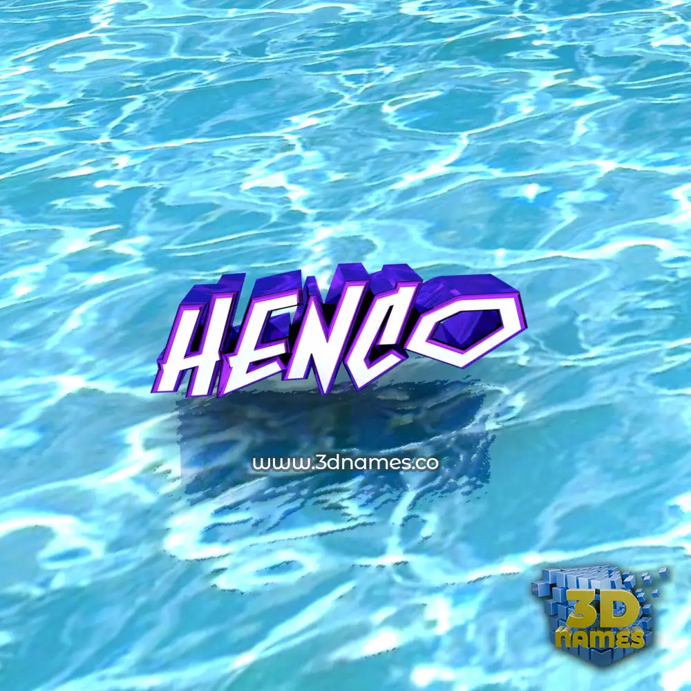 henco in Water style - 3D name wallpaper