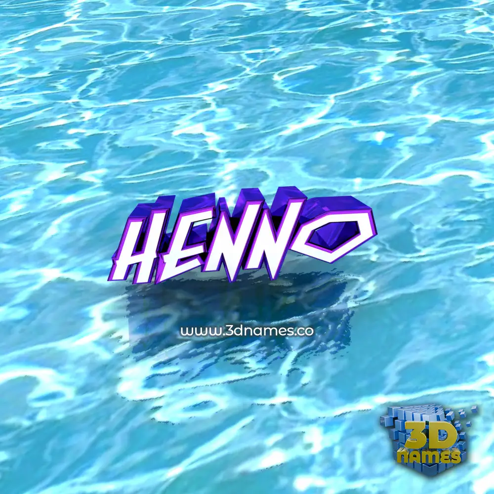 henno in Water style - 3D name wallpaper