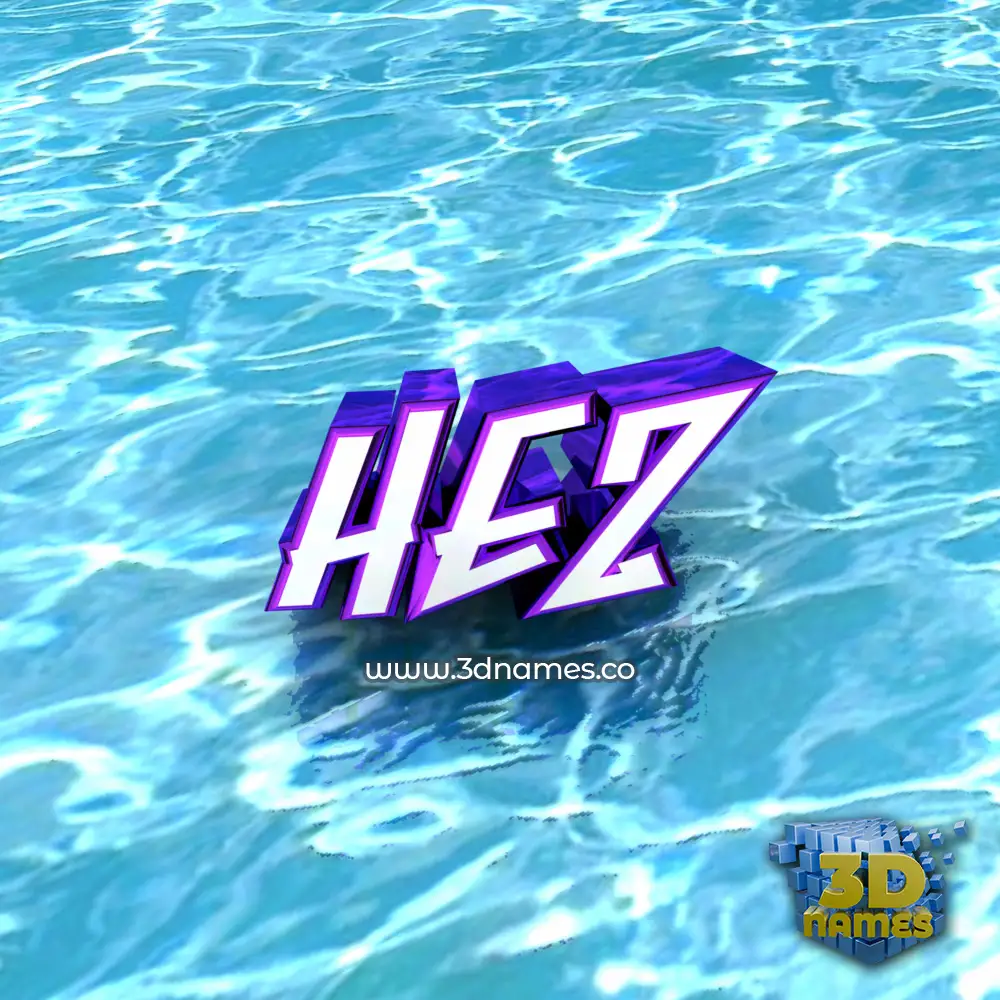 hez in Water style - 3D name wallpaper