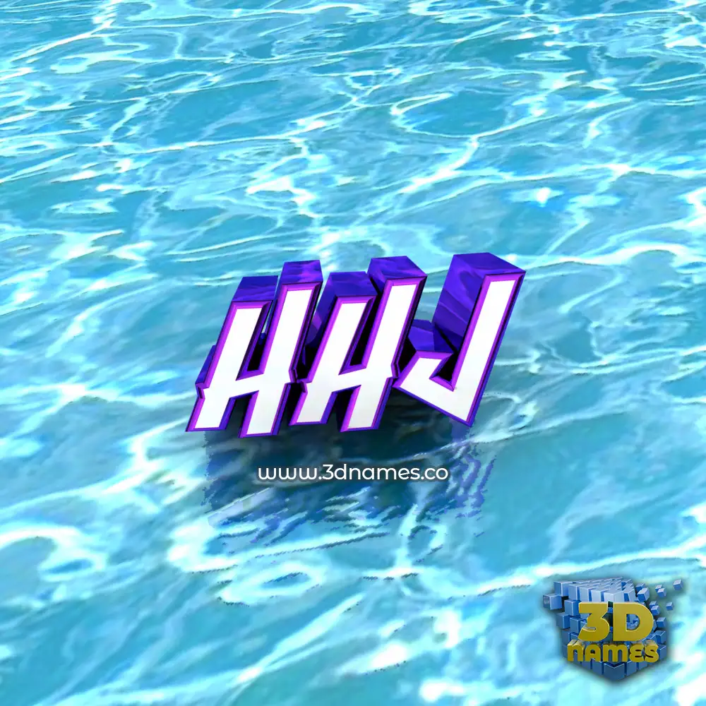 hhj in Water style - 3D name wallpaper