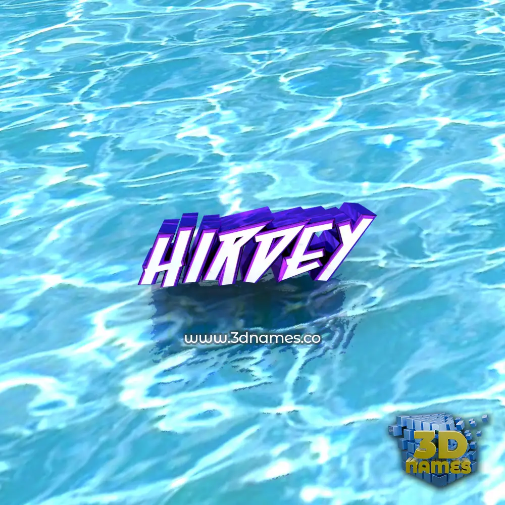 hirdey in Water style - 3D name wallpaper