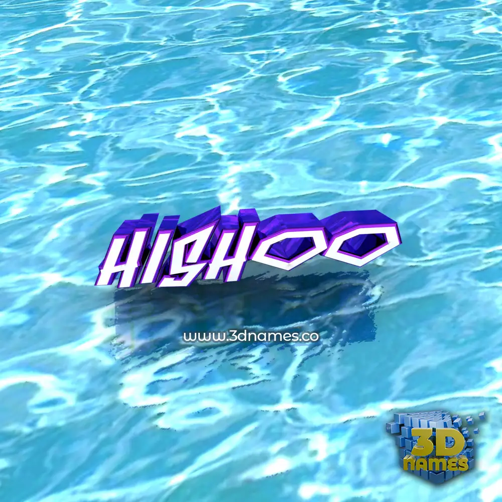 hishoo in Water style - 3D name wallpaper