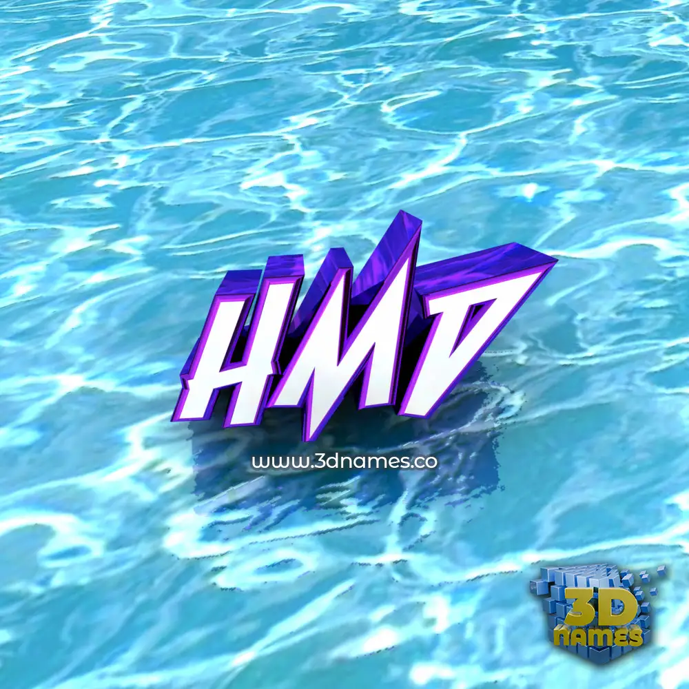 hmd in Water style - 3D name wallpaper