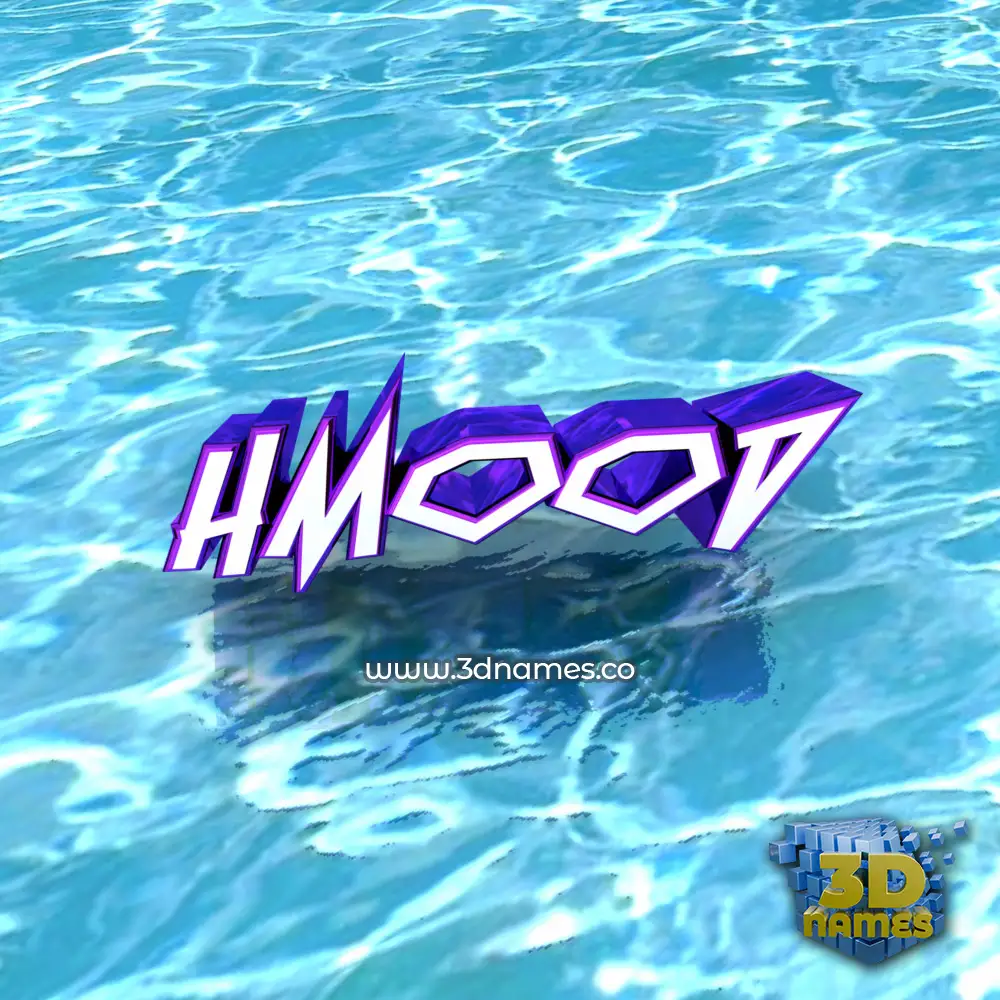 hmood in Water style - 3D name wallpaper