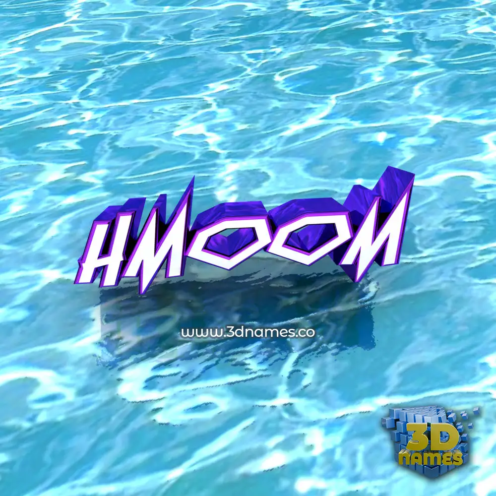hmoom in Water style - 3D name wallpaper