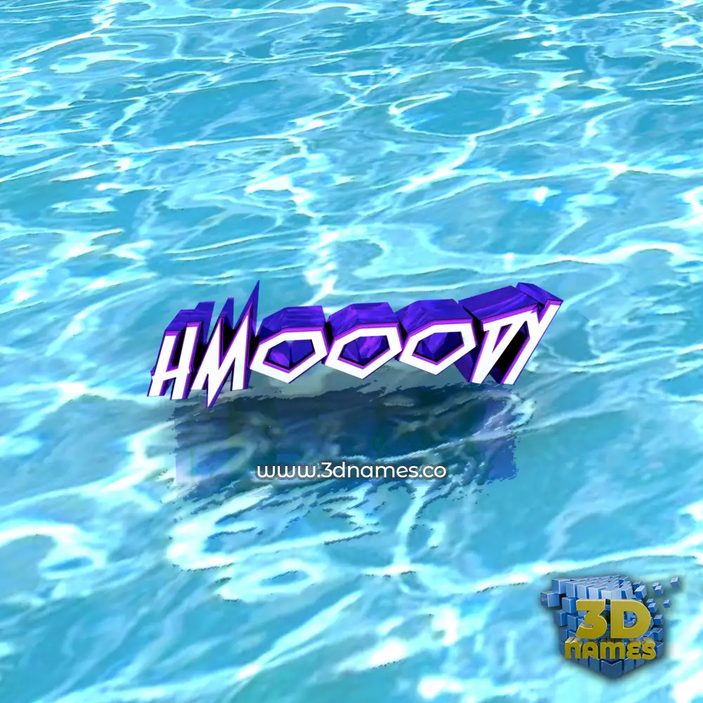 hmooody in Water style - 3D name wallpaper