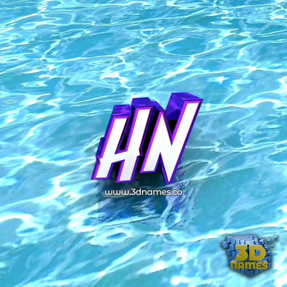 hn in Water style - 3D name wallpaper