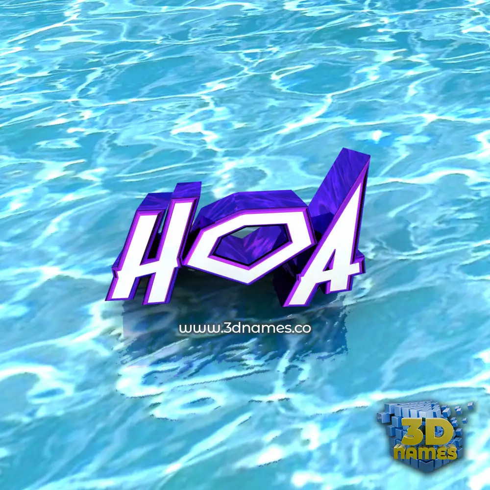 hoa in Water style - 3D name wallpaper