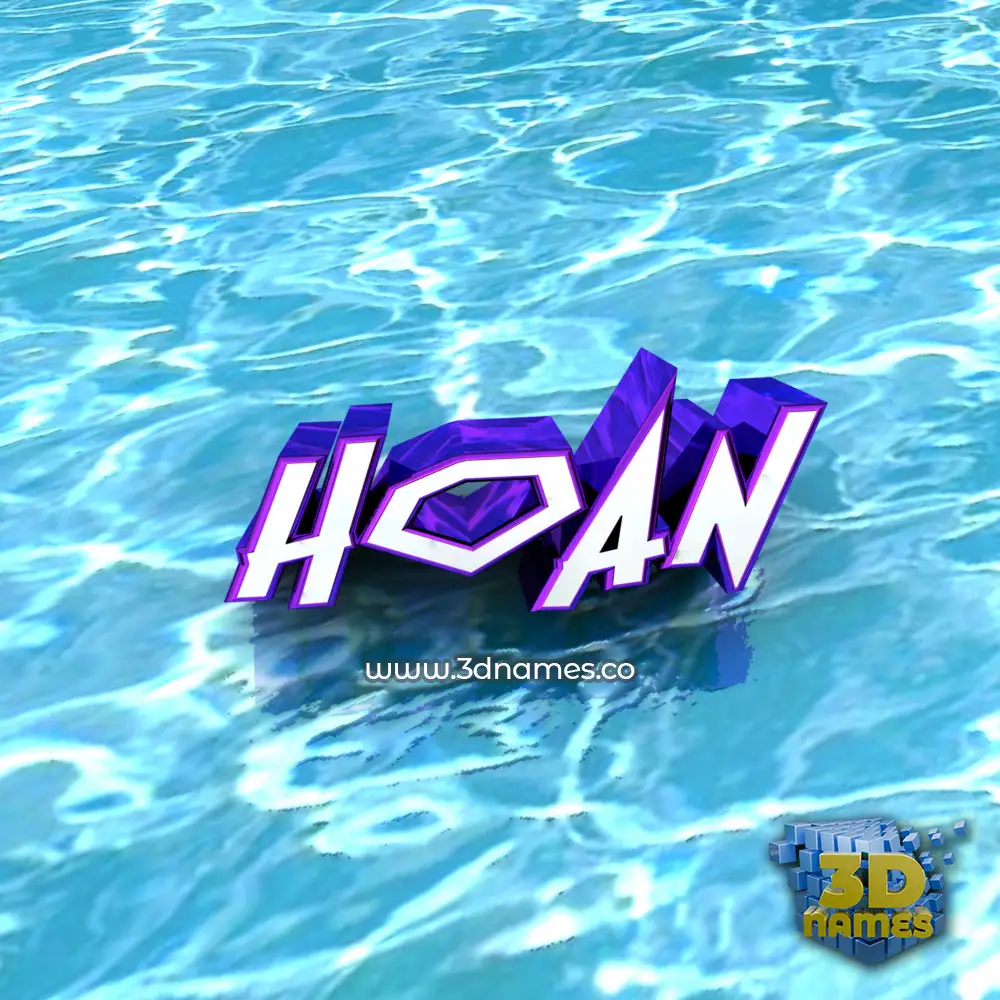 hoan in Water style - 3D name wallpaper