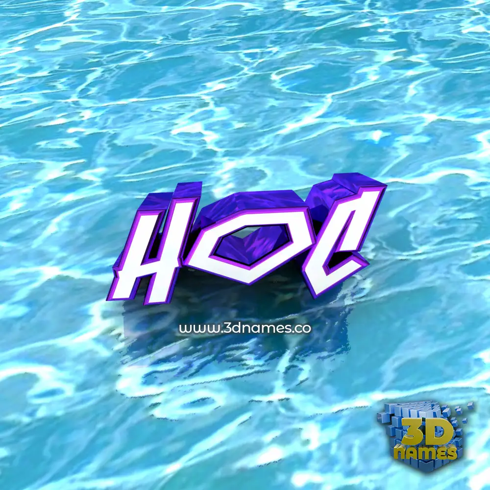 hoc in Water style - 3D name wallpaper