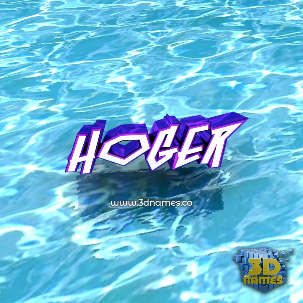 hoger in Water style - 3D name wallpaper