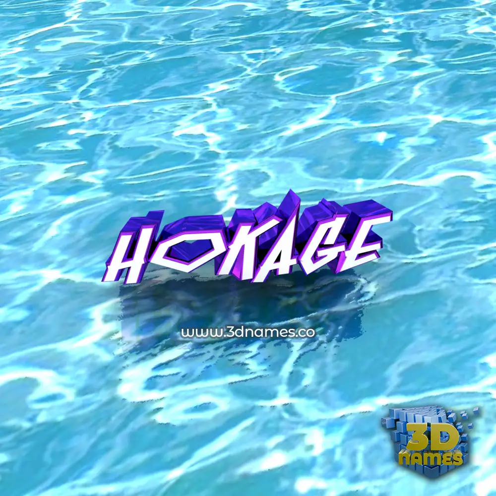 hokage in Water style - 3D name wallpaper