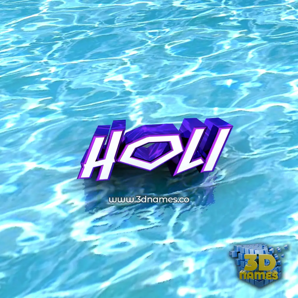 holi in Water style - 3D name wallpaper