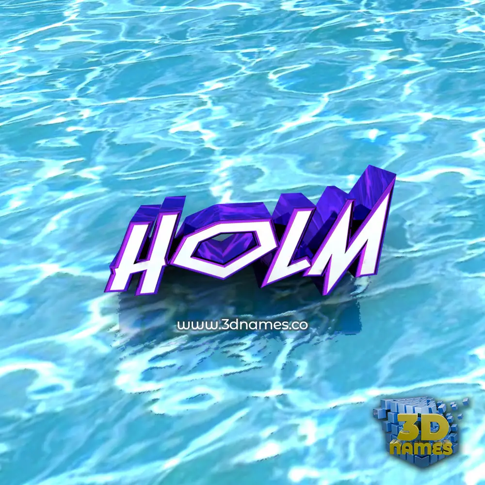 holm in Water style - 3D name wallpaper