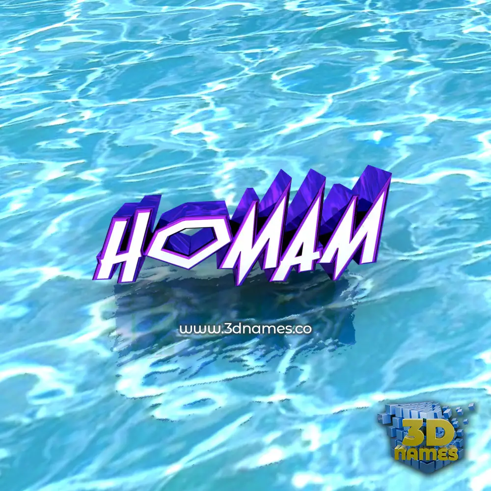 homam in Water style - 3D name wallpaper