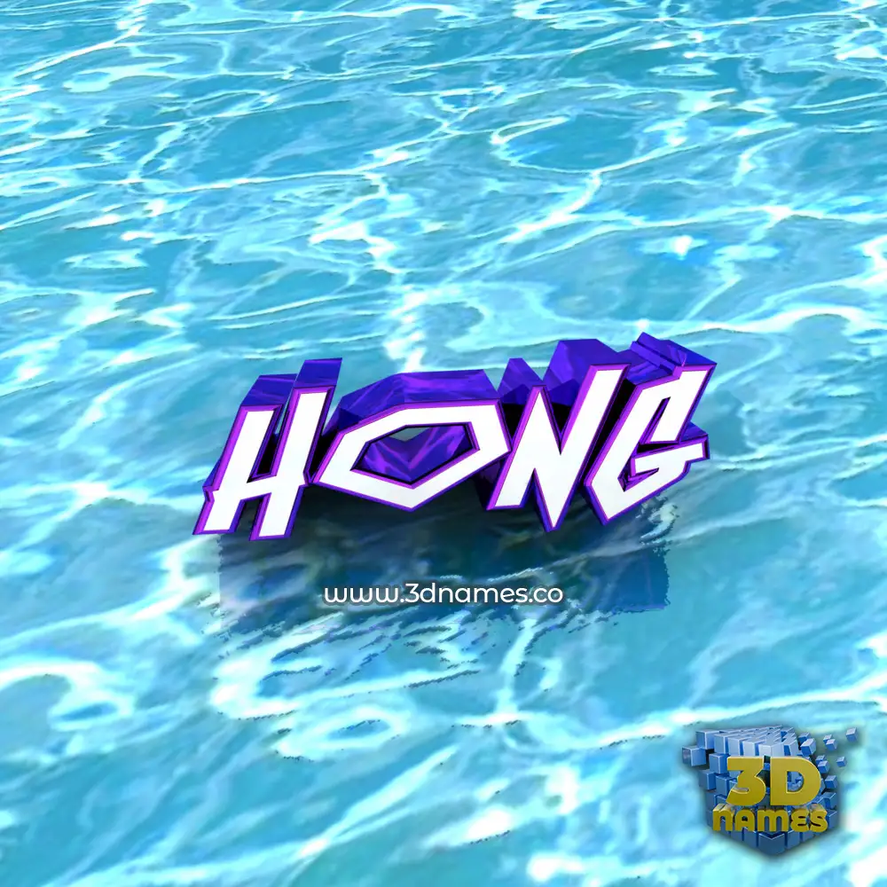 hong in Water style - 3D name wallpaper
