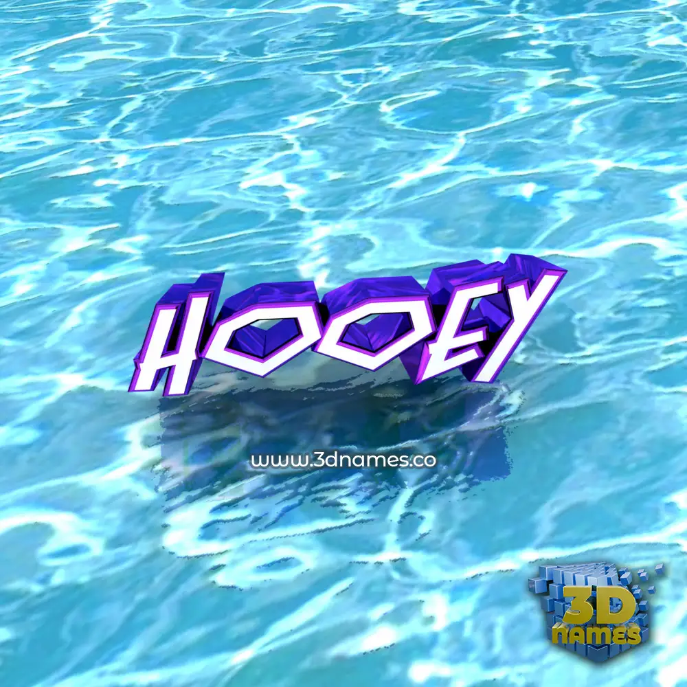 hooey in Water style - 3D name wallpaper
