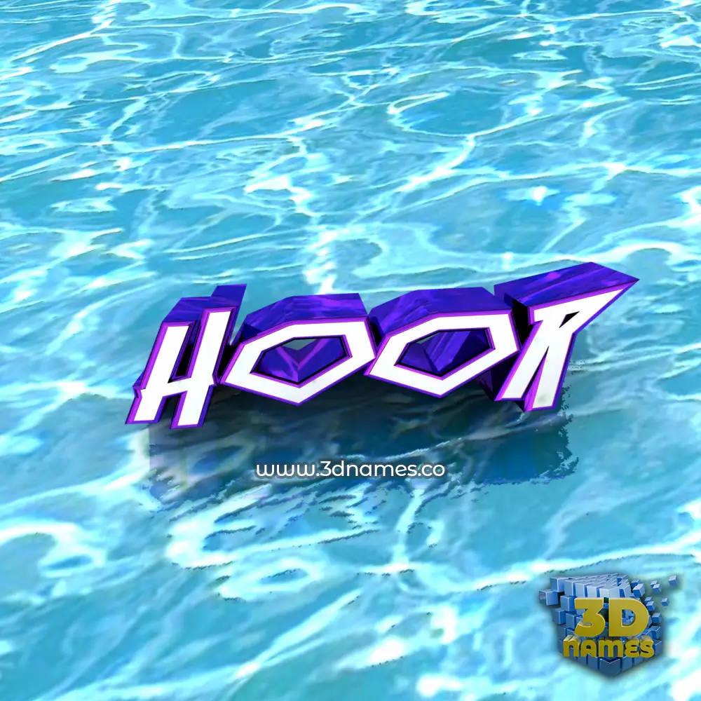 hoor in Water style - 3D name wallpaper