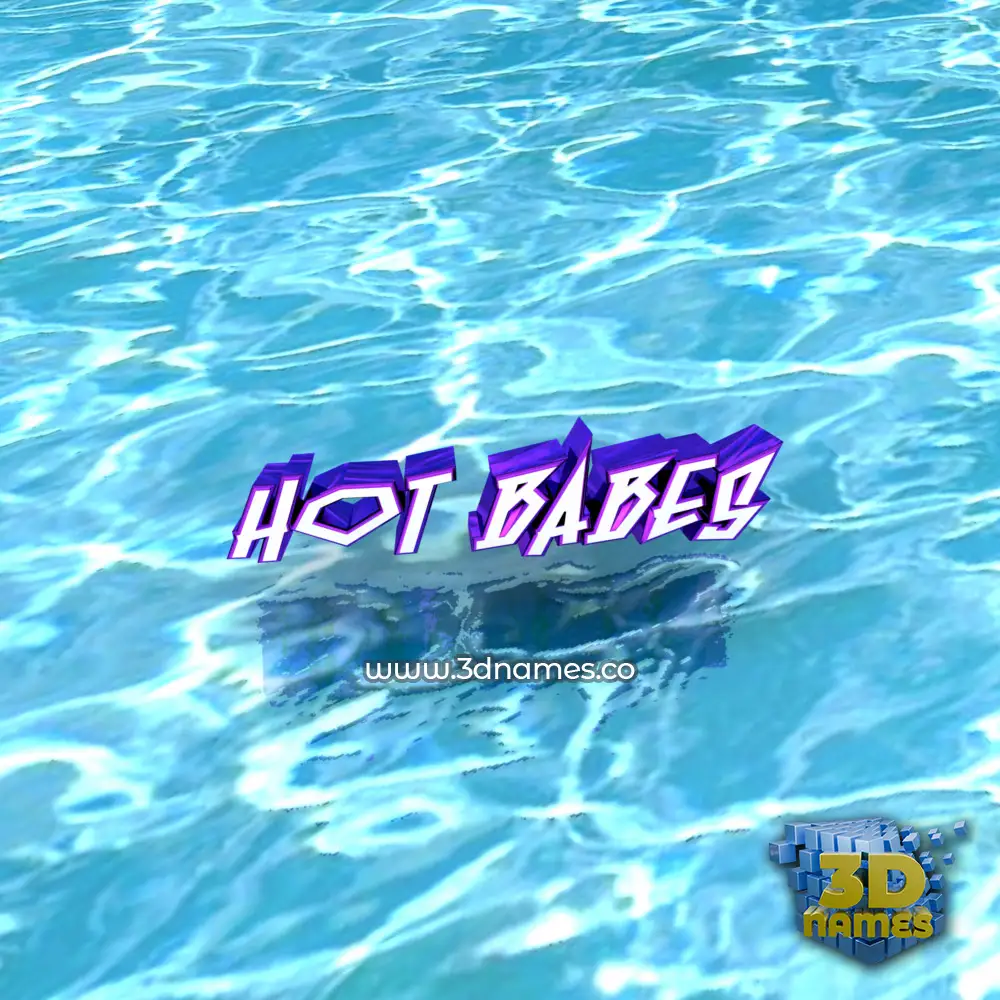hot babes in Water style - 3D name wallpaper