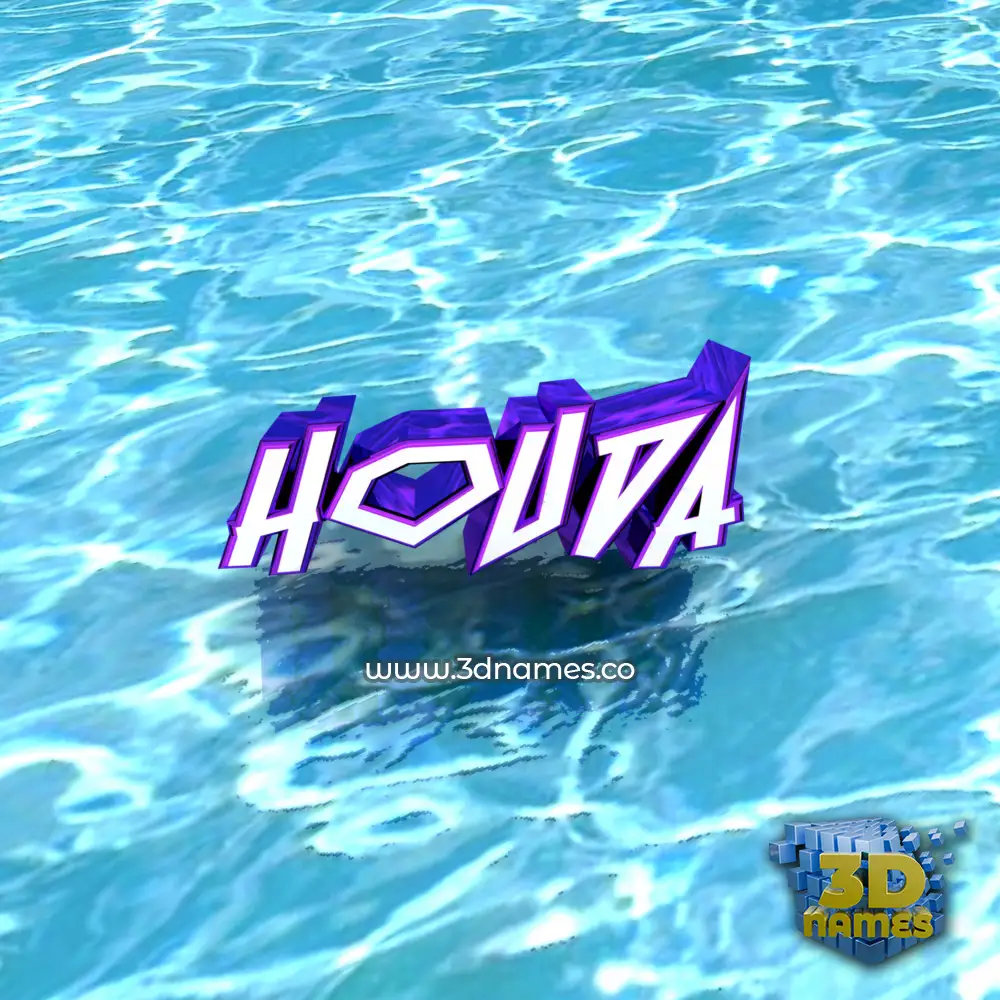 houda in Water style - 3D name wallpaper