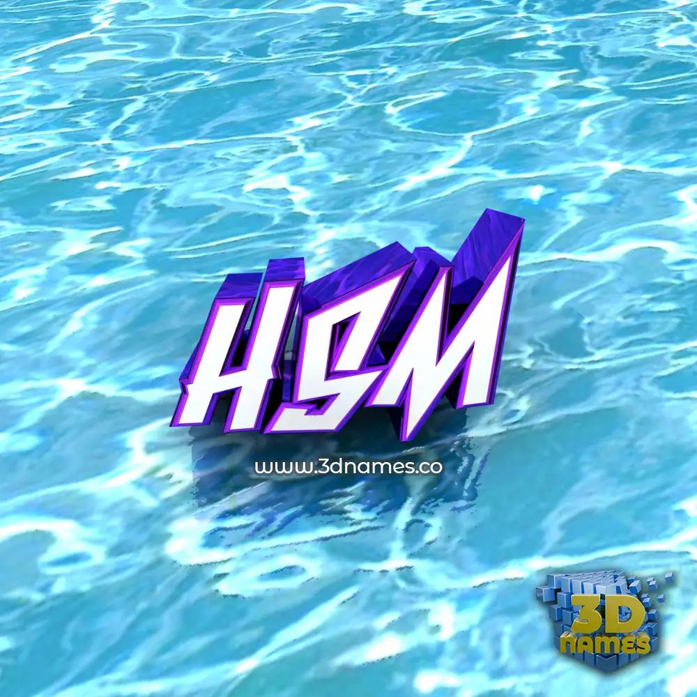 hsm in Water style - 3D name wallpaper