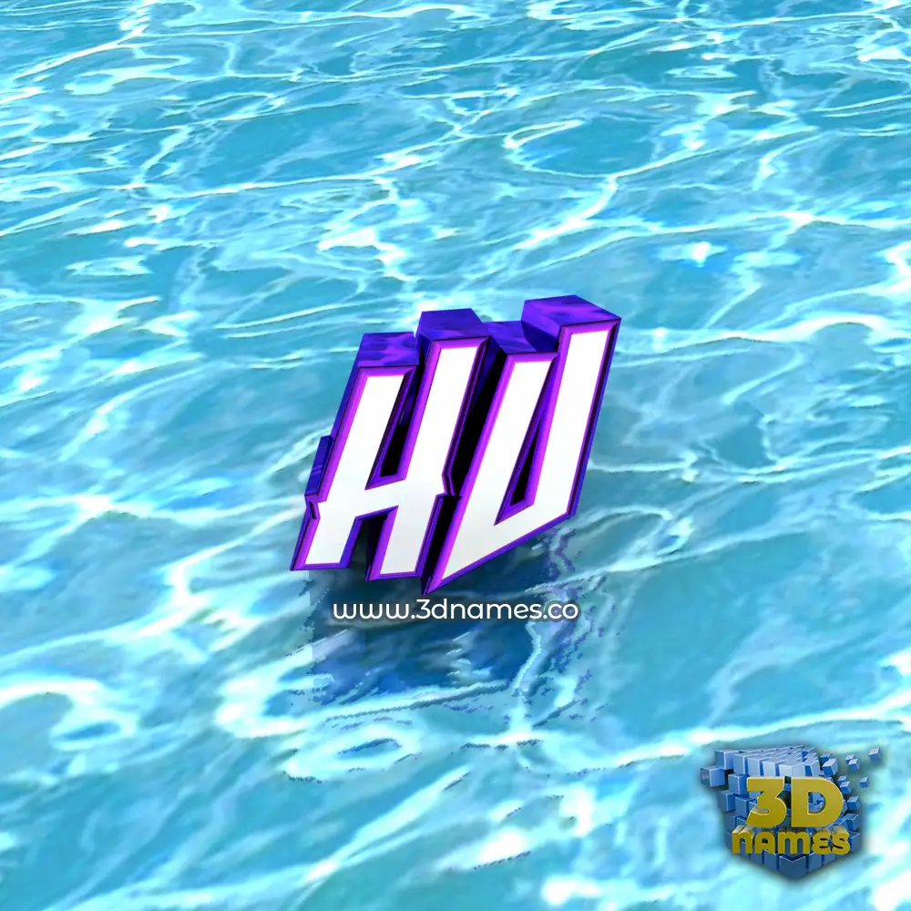 hu in Water style - 3D name wallpaper