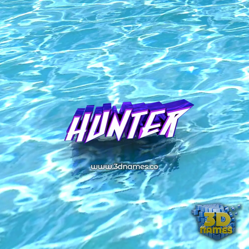 hunter in Water style - 3D name wallpaper