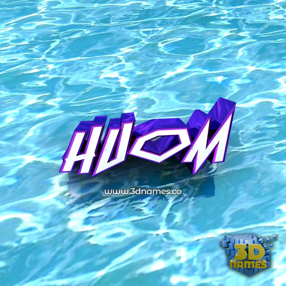 huom in Water style - 3D name wallpaper