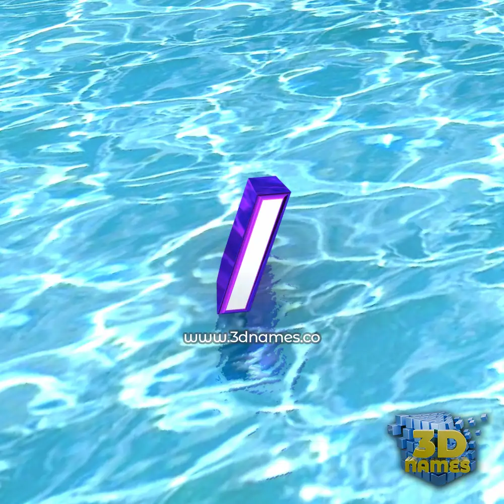 i in Water style - 3D name wallpaper
