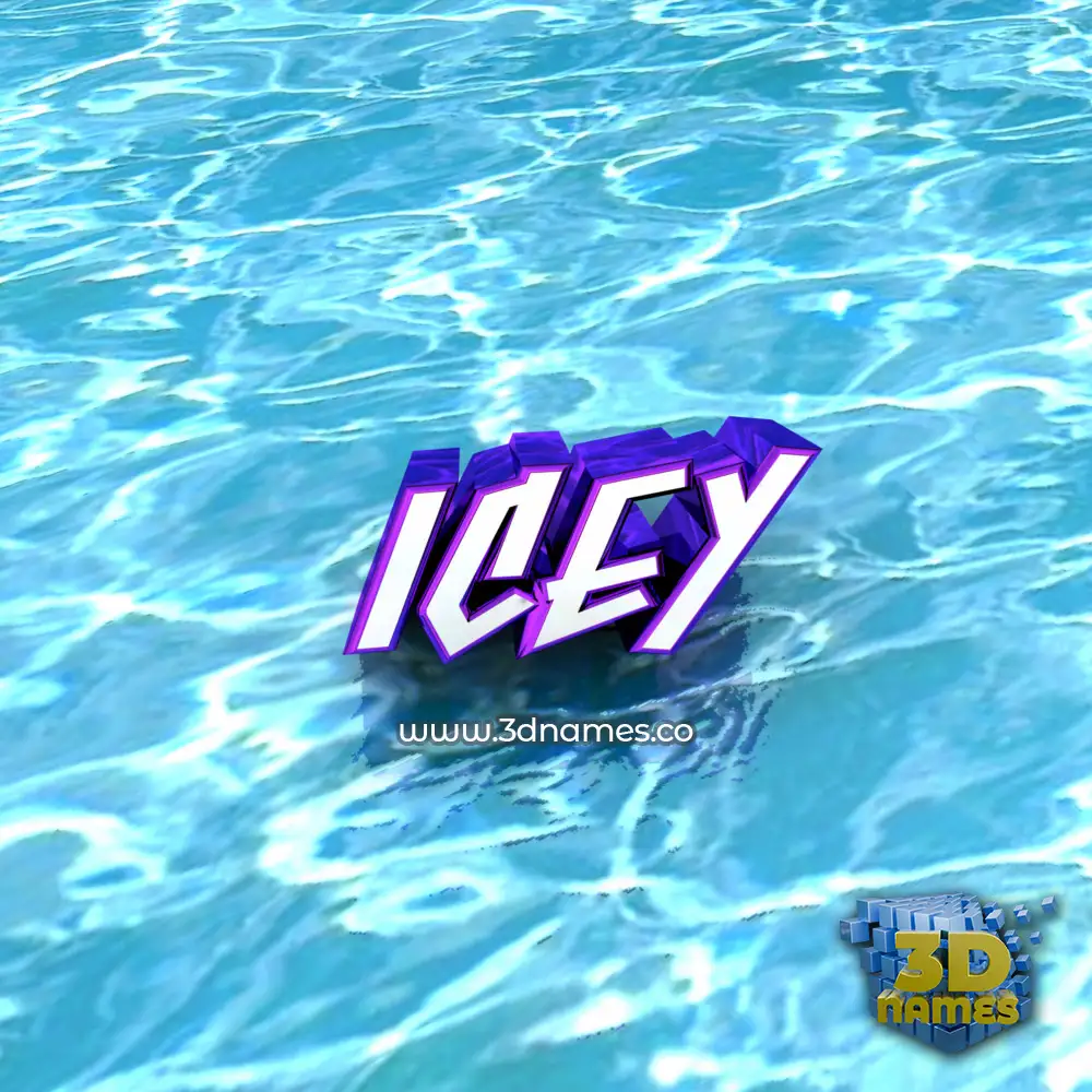 icey in Water style - 3D name wallpaper