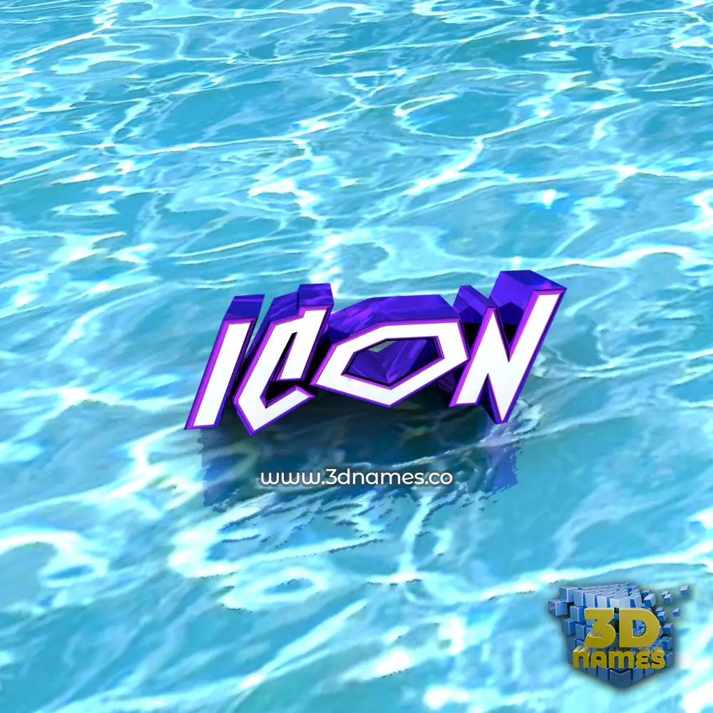 icon in Water style - 3D name wallpaper