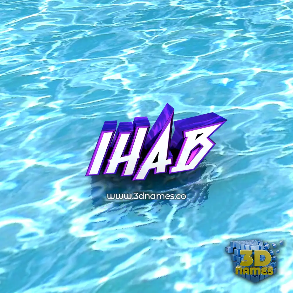ihab in Water style - 3D name wallpaper