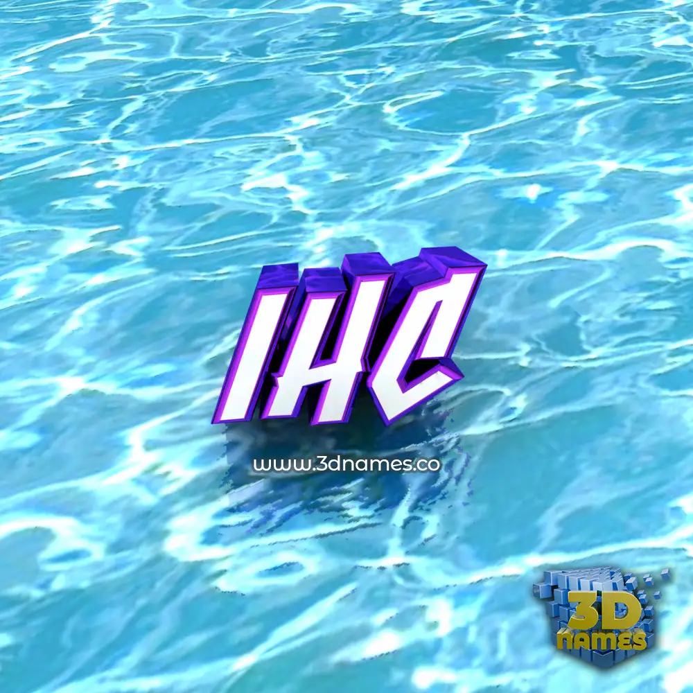 ihc in Water style - 3D name wallpaper