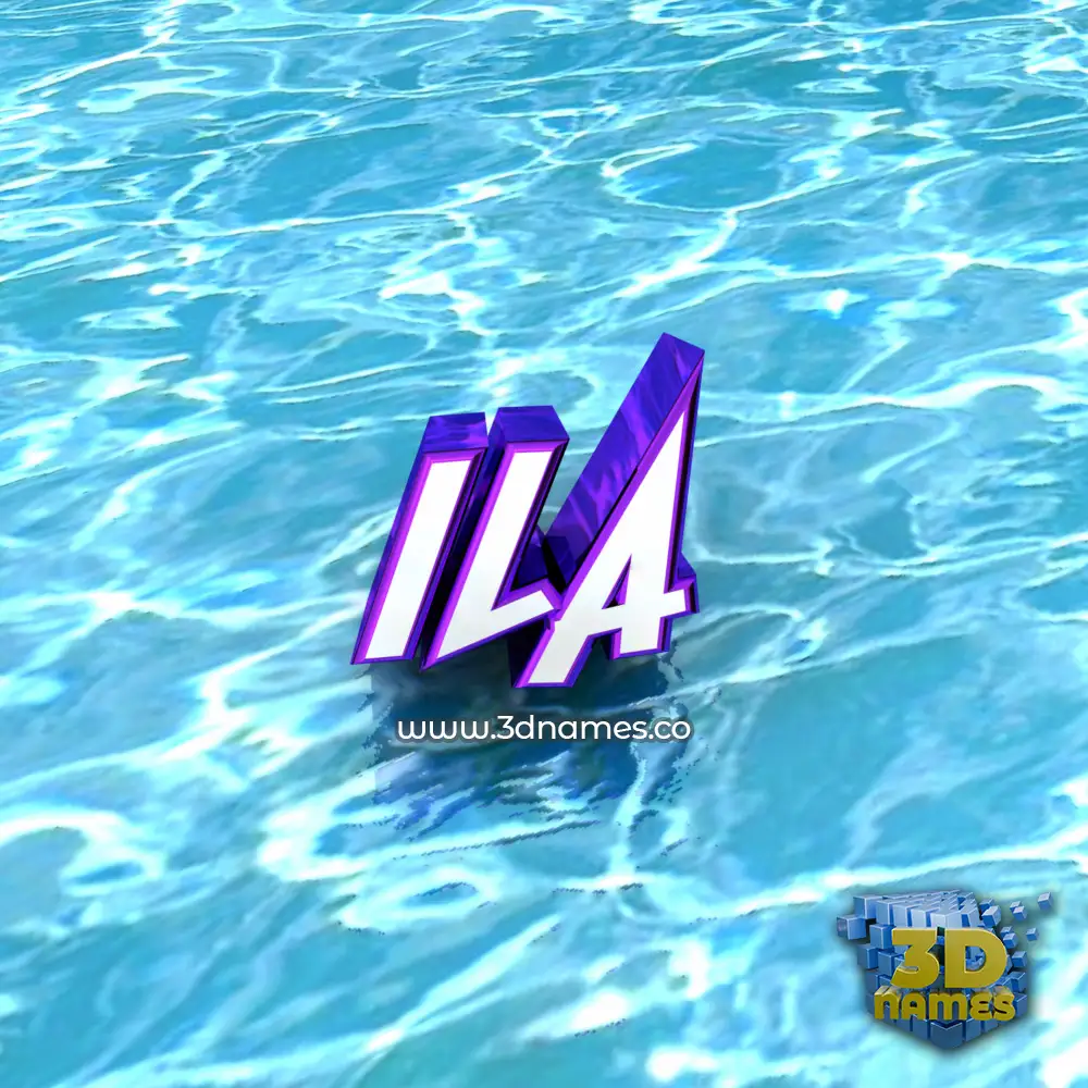 ila in Water style - 3D name wallpaper