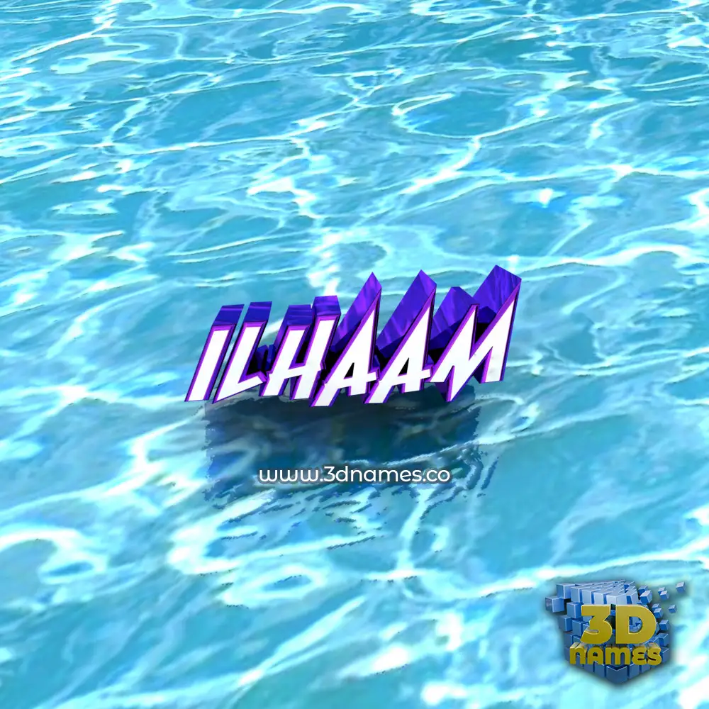 ilhaam in Water style - 3D name wallpaper