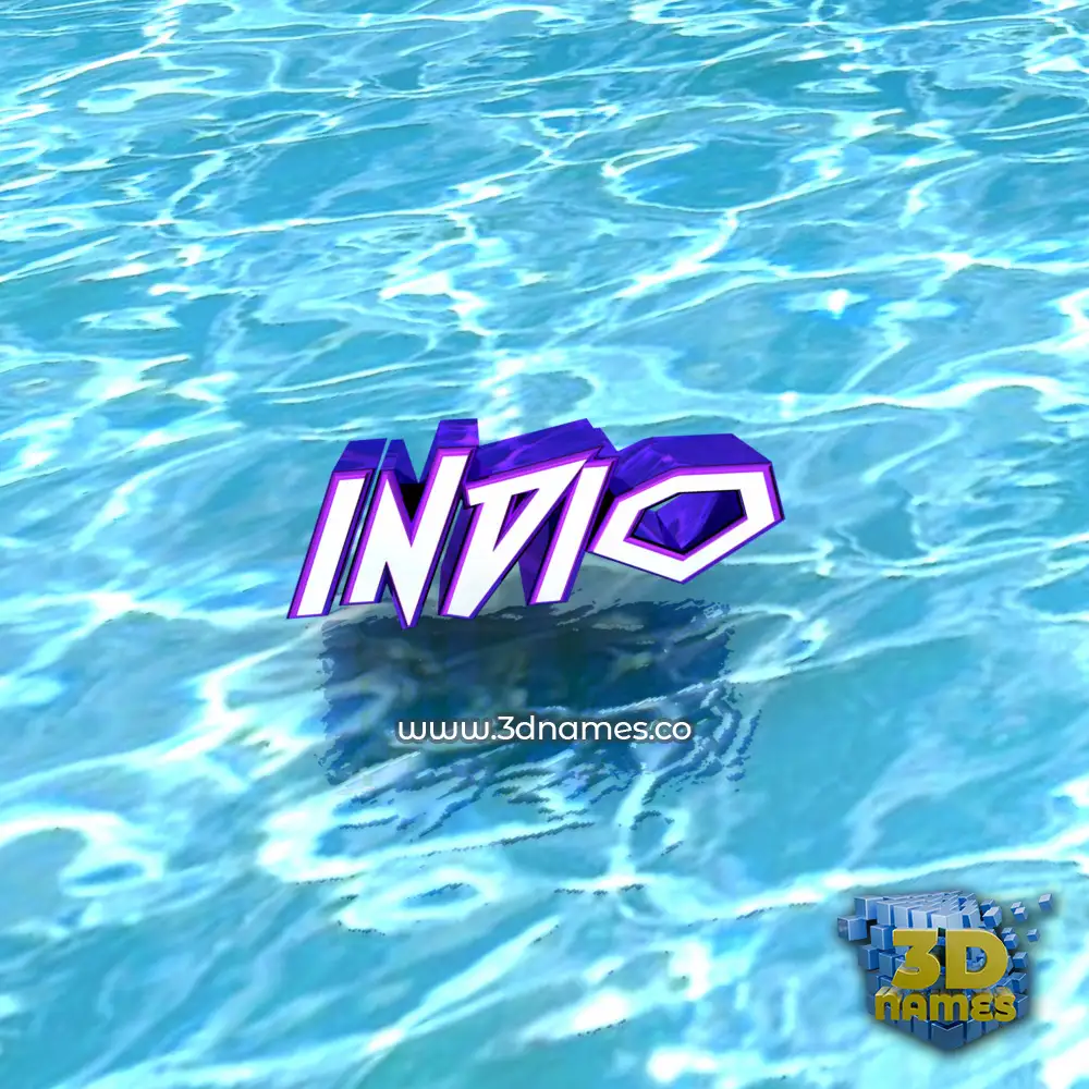 indio in Water style - 3D name wallpaper