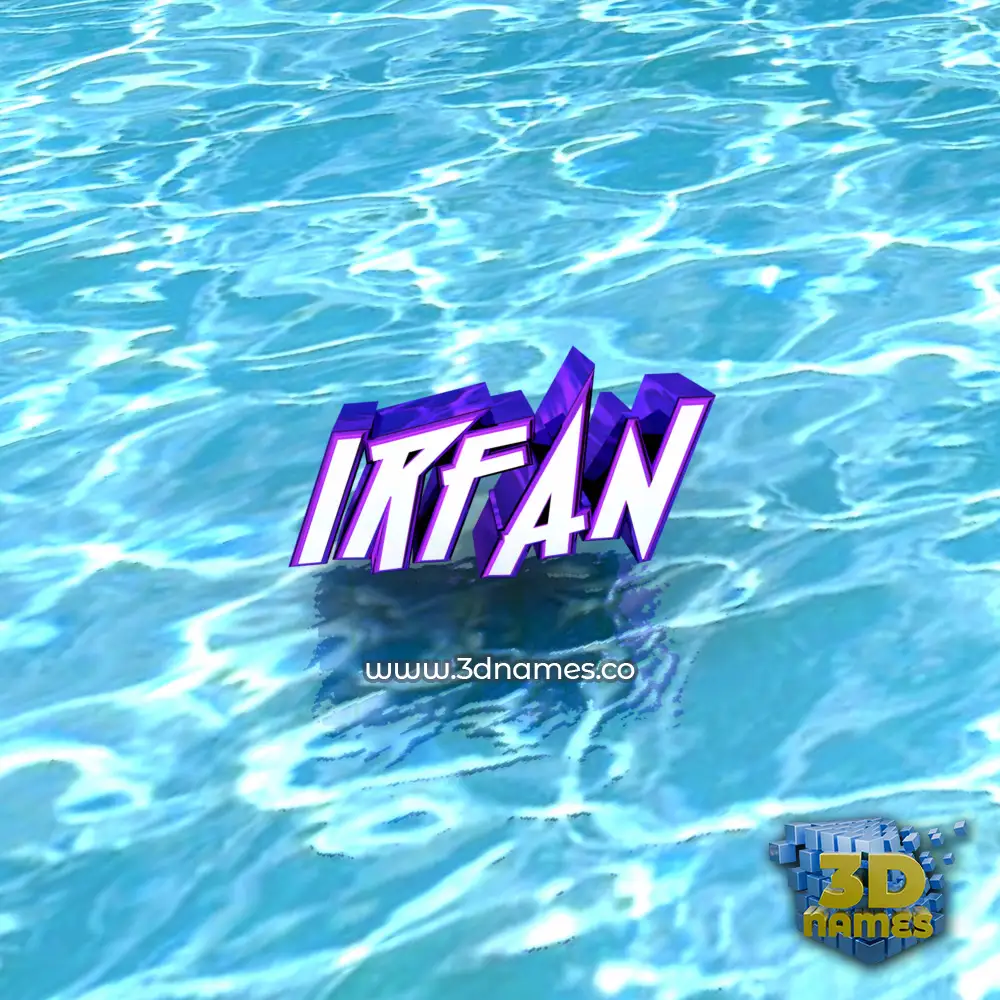 irfan in Water style - 3D name wallpaper