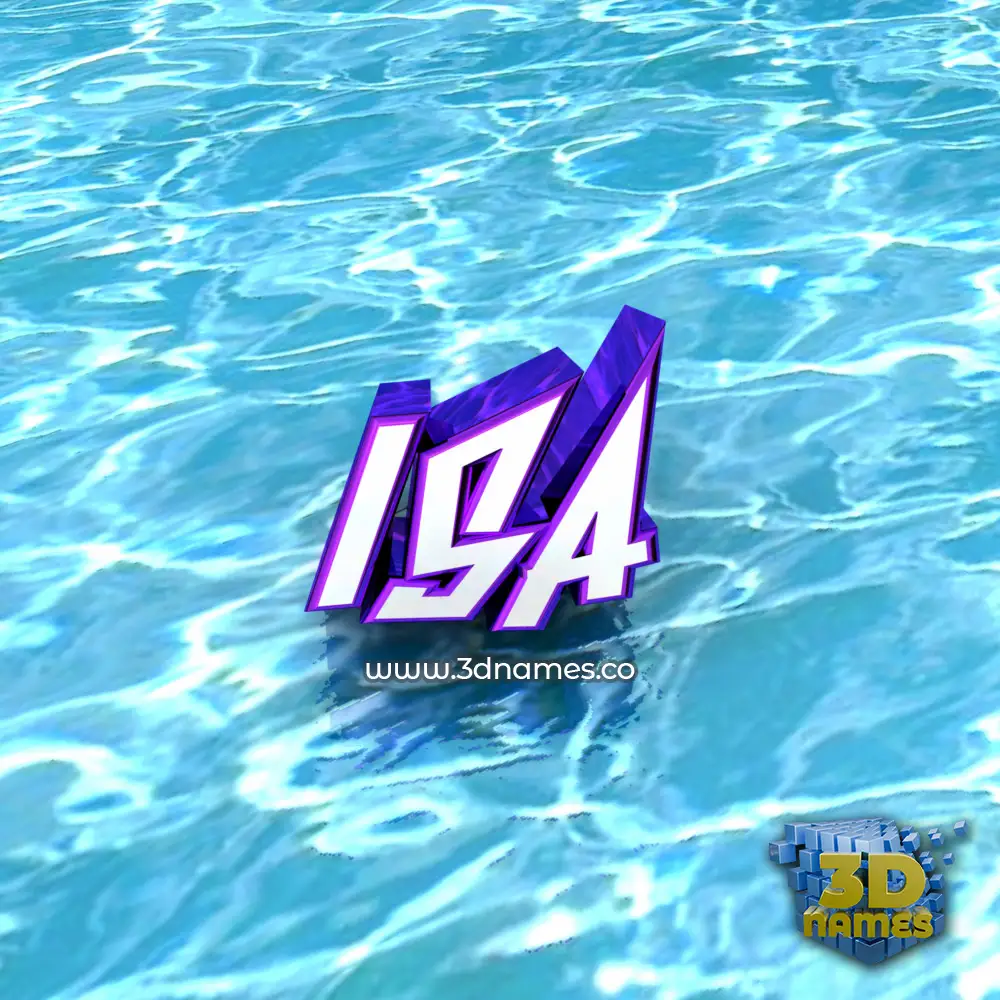 isa in Water style - 3D name wallpaper