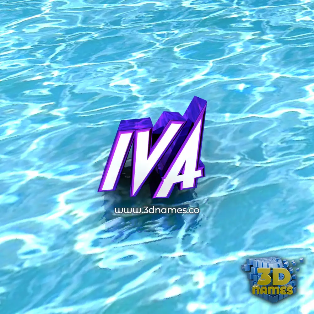 iva in Water style - 3D name wallpaper
