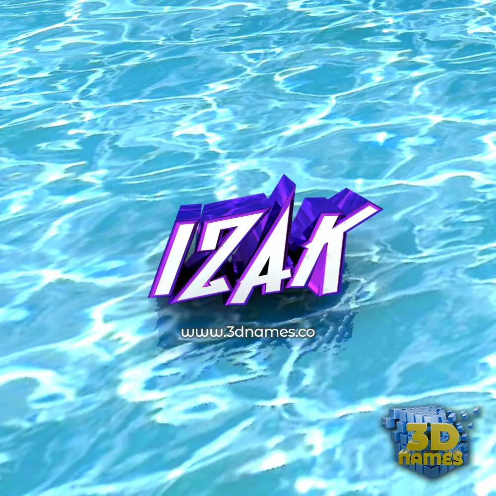 izak in Water style - 3D name wallpaper