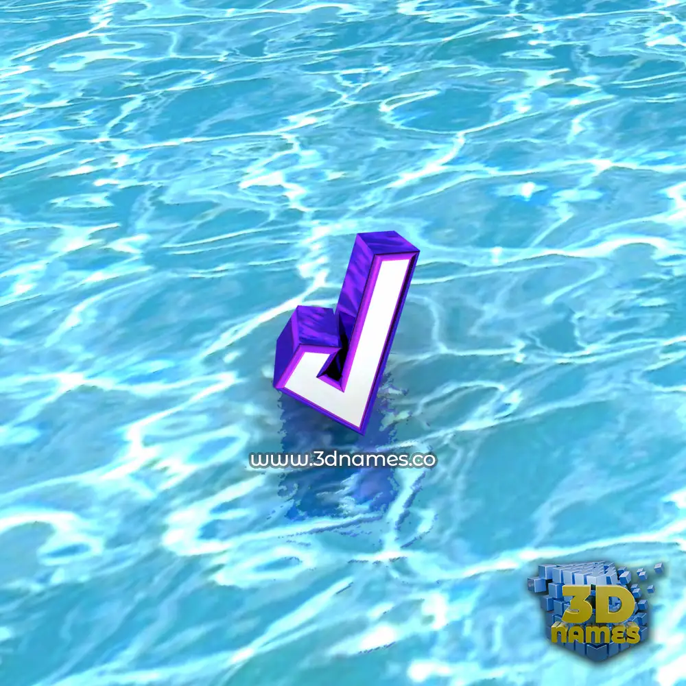 j in Water style - 3D name wallpaper