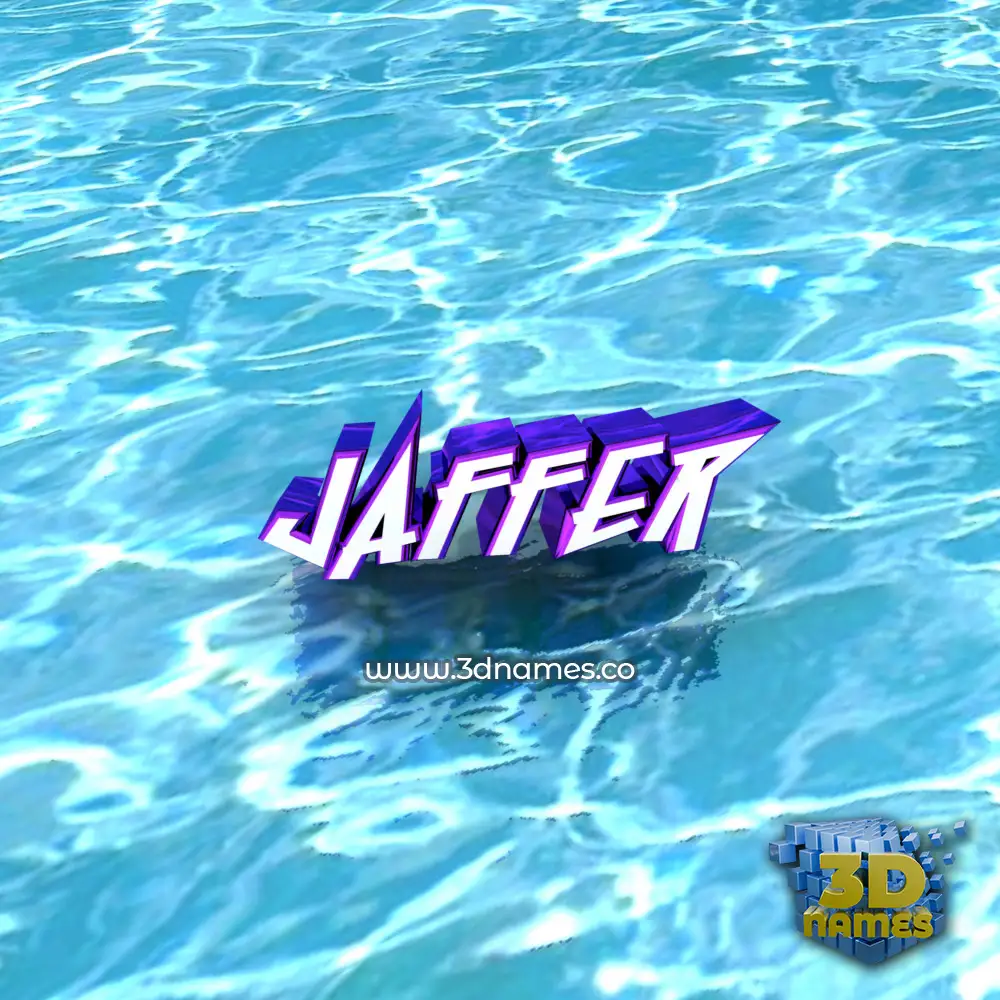 jaffer in Water style - 3D name wallpaper