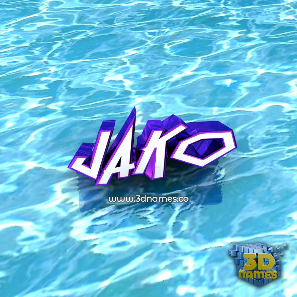 jako in Water style - 3D name wallpaper