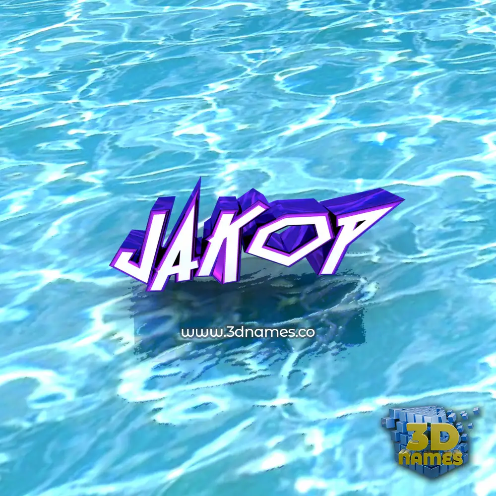 jakop in Water style - 3D name wallpaper