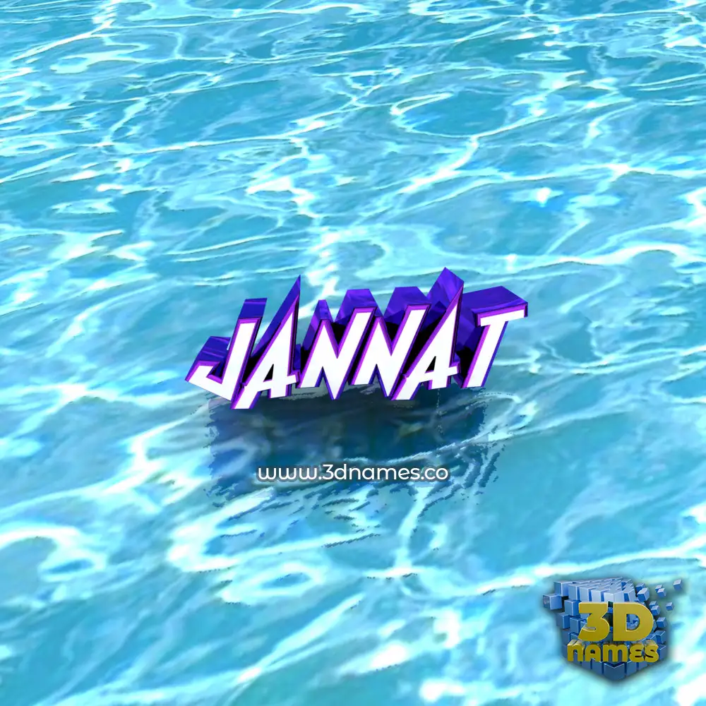 jannat in Water style - 3D name wallpaper