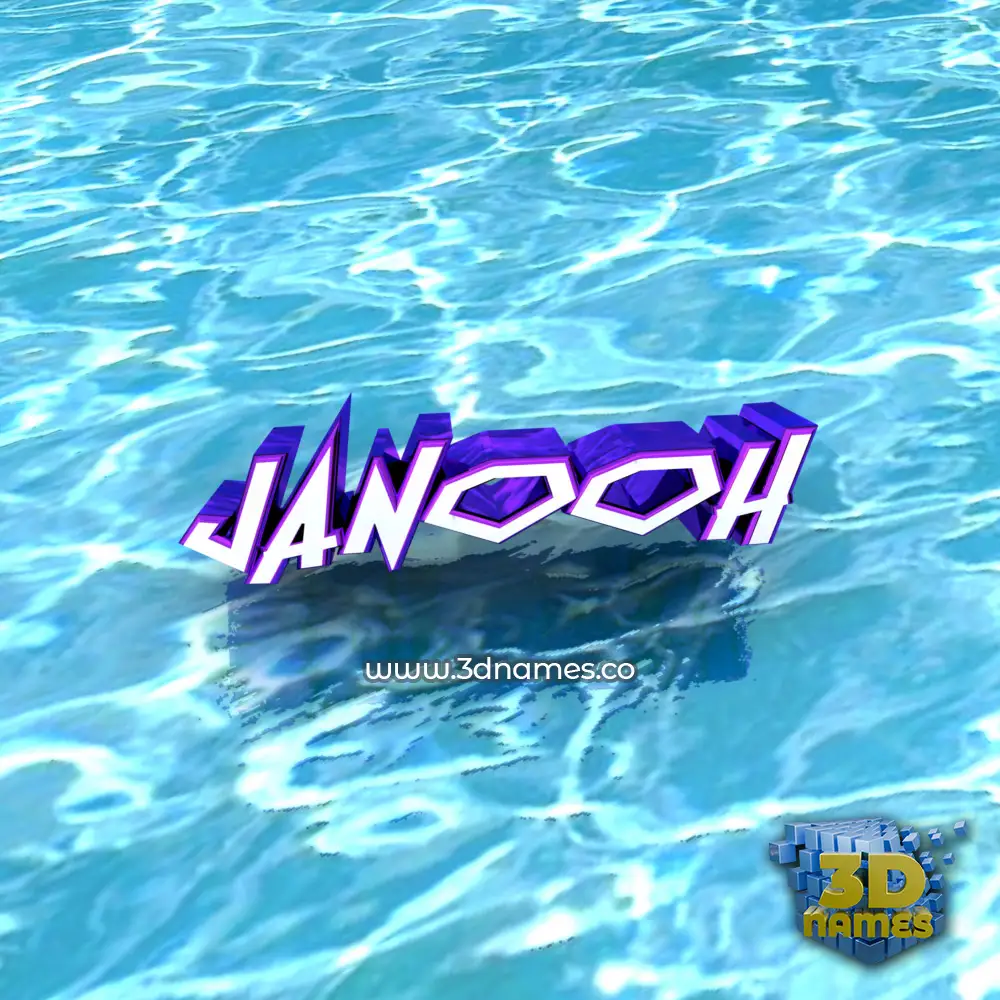 janooh in Water style - 3D name wallpaper