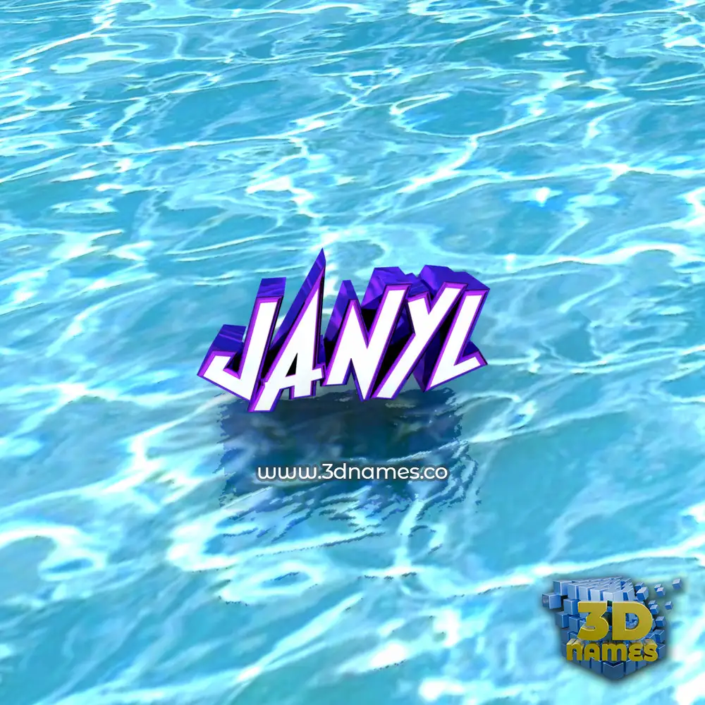 janyl in Water style - 3D name wallpaper