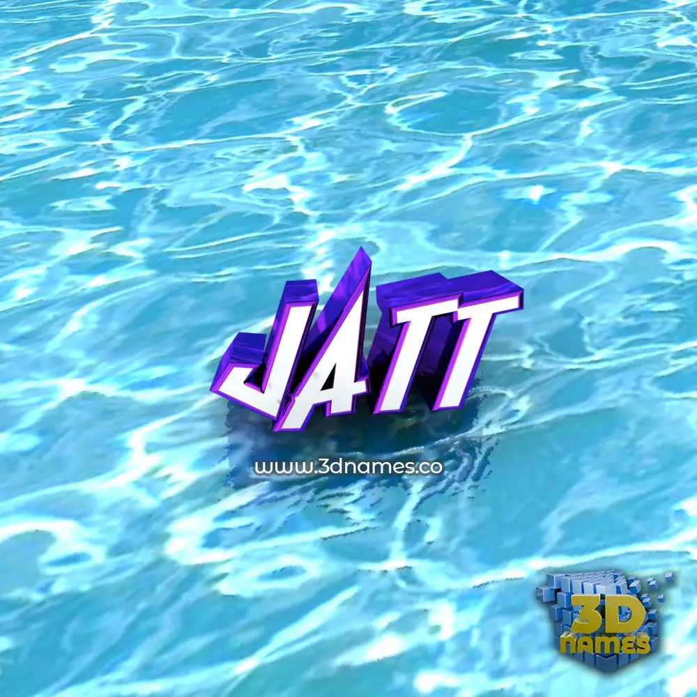 jatt in Water style - 3D name wallpaper